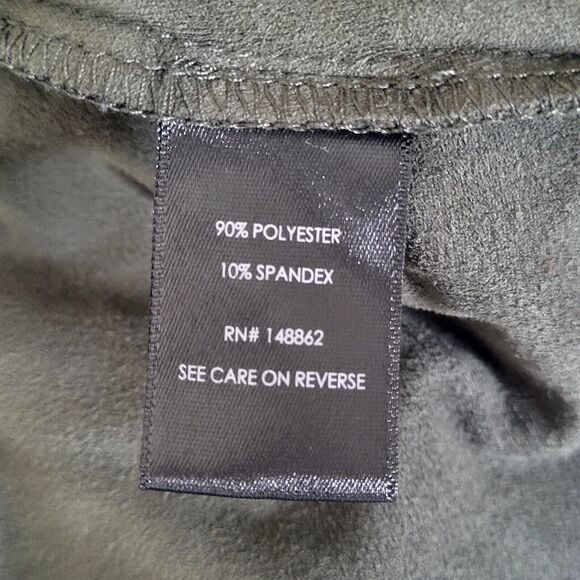 Torrid Olive Green Faux Suede Suedette Draped Waterfall Open‎ Cardigan Size 2 2X - Picture 4 of 8